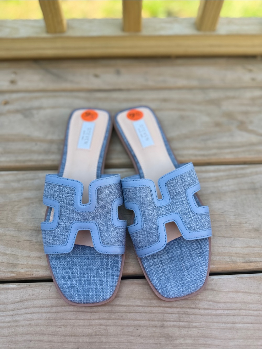 Steve Madden Light Blue Slip-On Mules